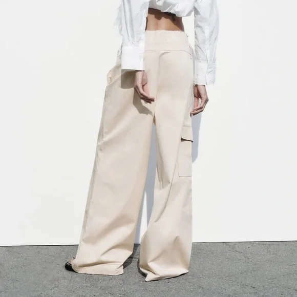 🧄 NWT Zara Belted Garbardine Pants 🧄 - Picture 3 of 10
